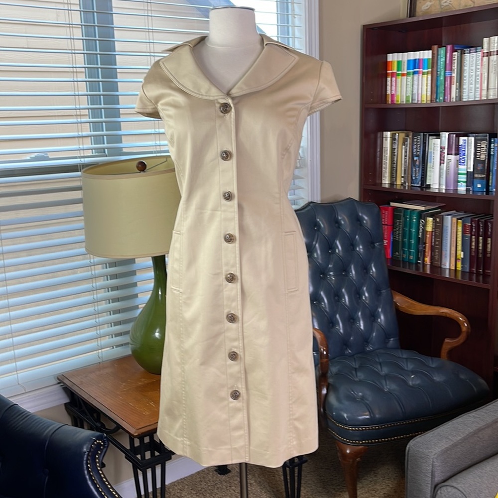 NWOT Tamara Arthur S. Levine Khaki Coat Dress